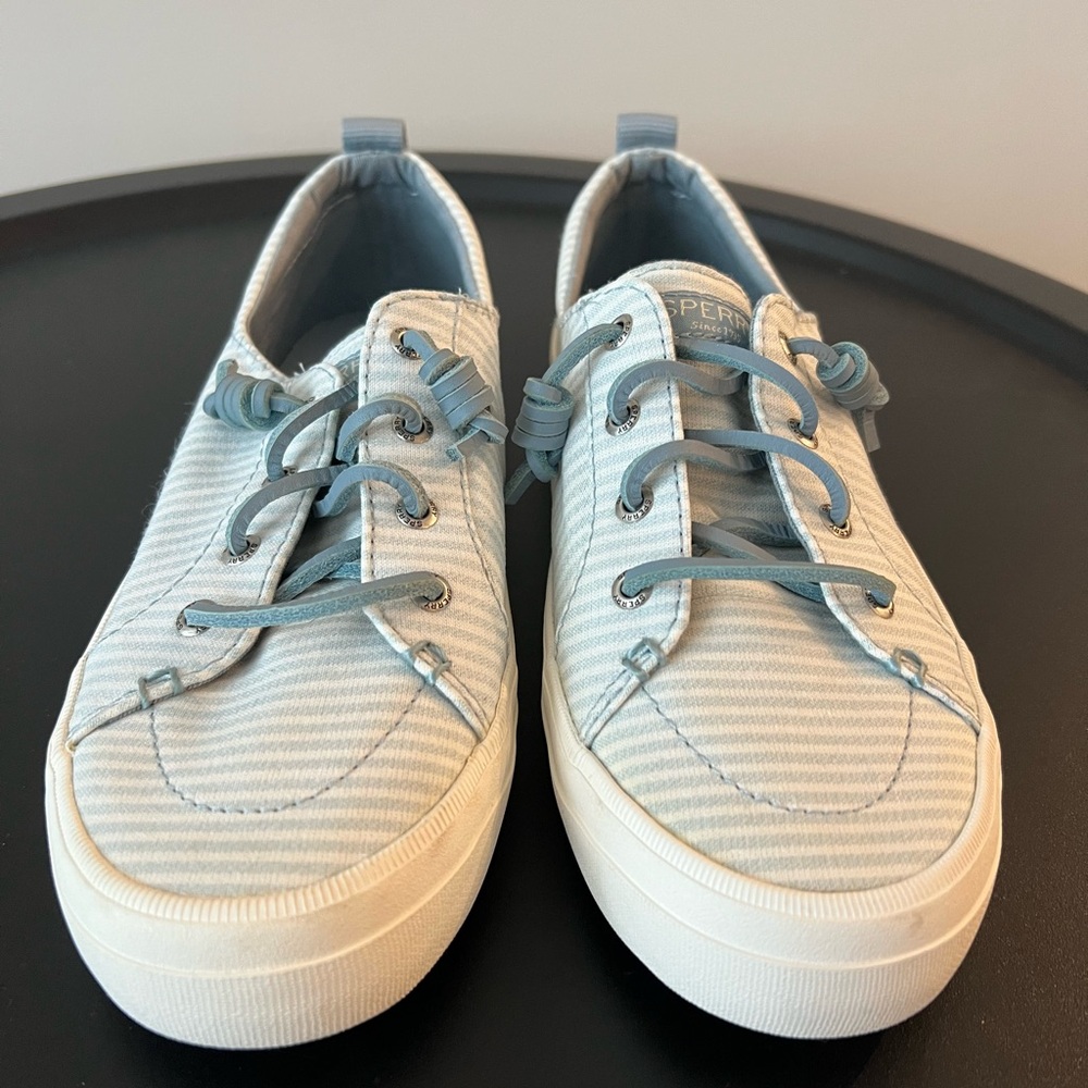 Sperry Light Blue Striped Sneakers